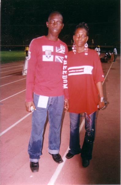Mamy et moi au stade Léopold Sédar SENGHOR